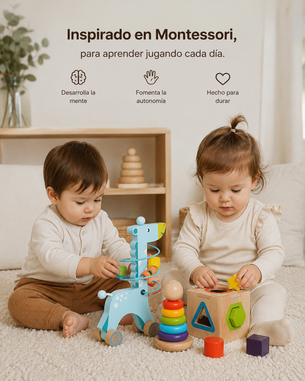 Kit de estimulación Temprana Montessori de Madera