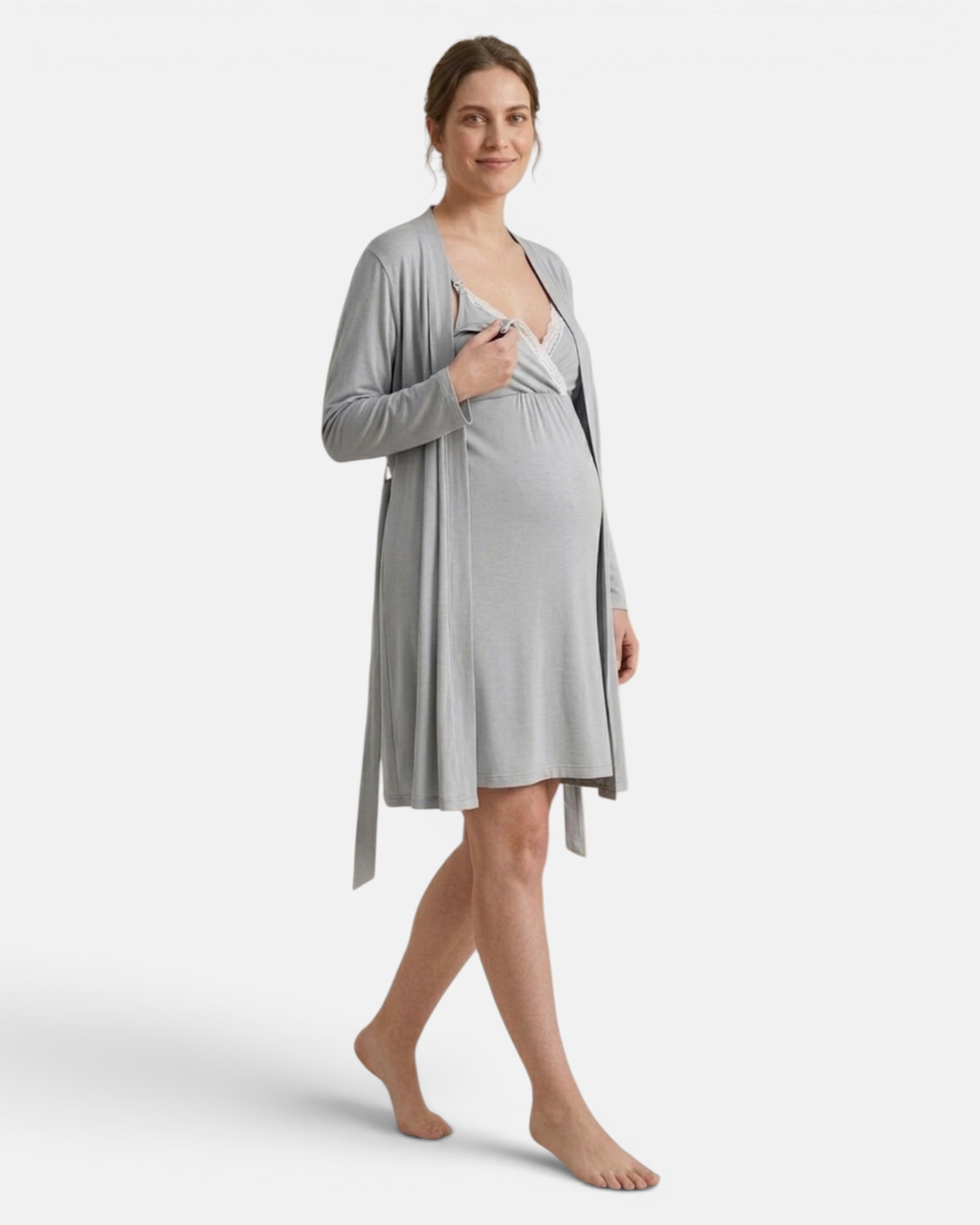 Conjunto Camisón de lactancia y Bata