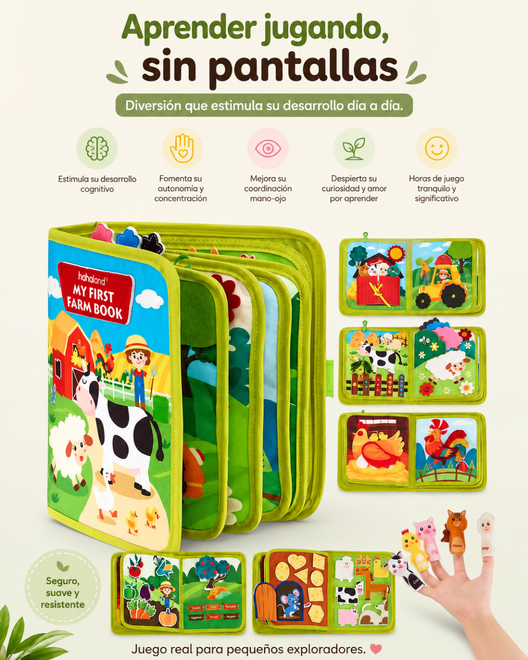 Libro Sensorial de Tela "Pequeños exploradores"