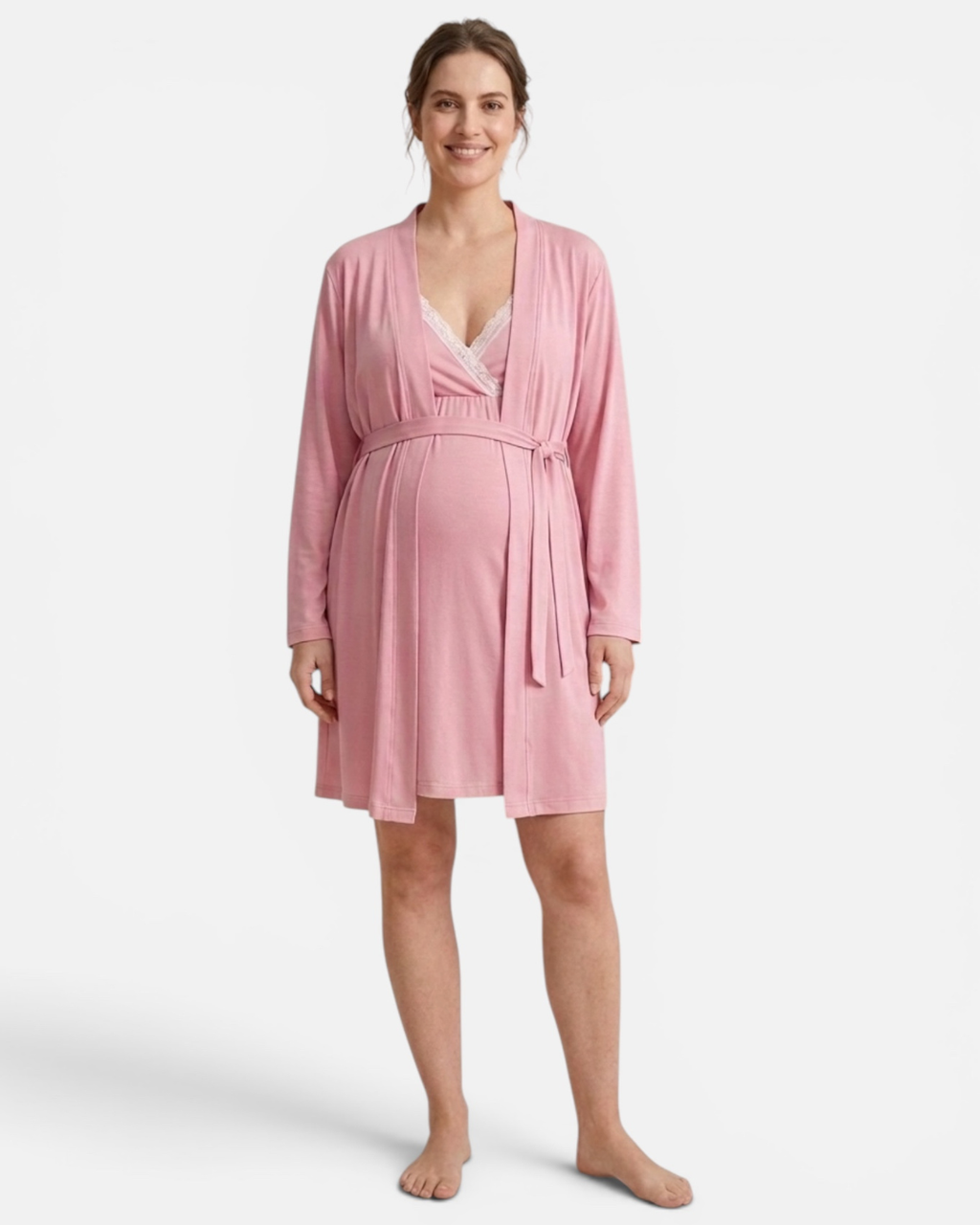 Conjunto Camisón de lactancia y Bata