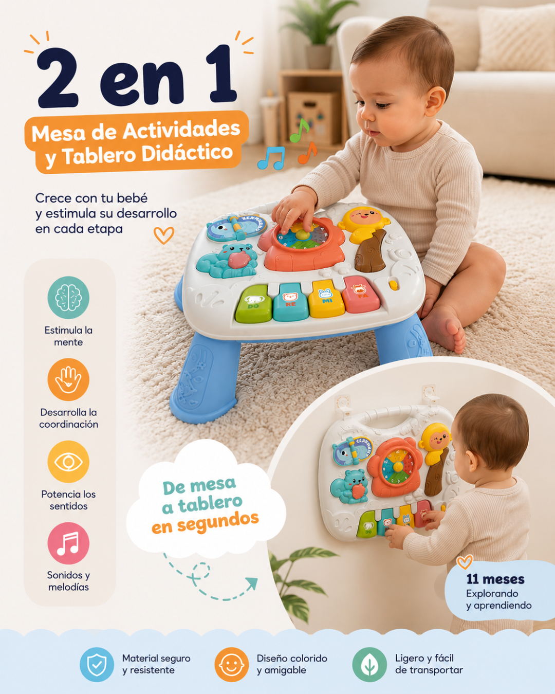 Juguete Didáctico Interactivo Multifunción para Bebé