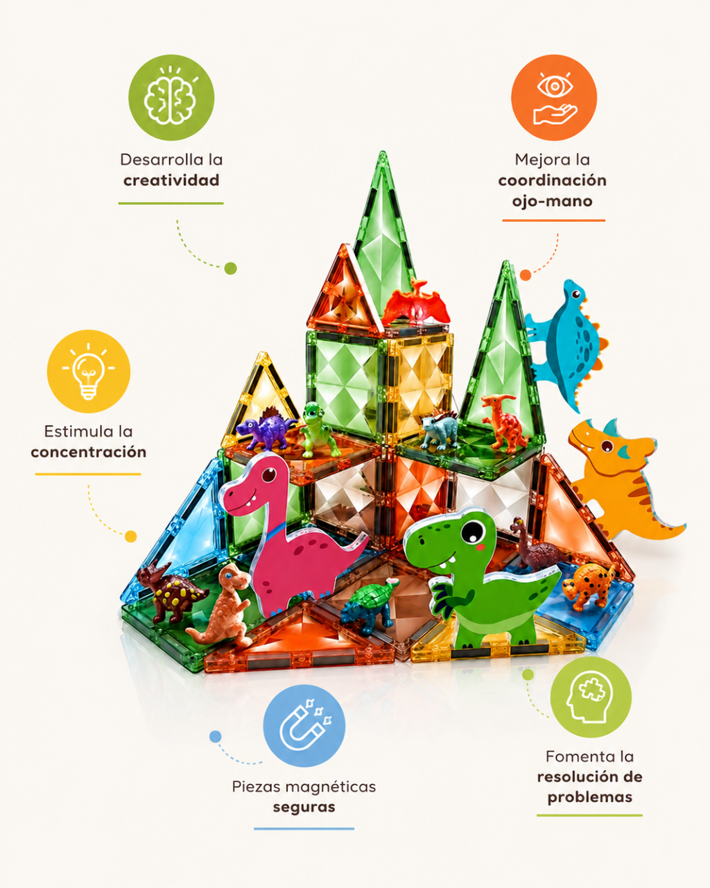 Bloques Magnéticos Dinosaurio 36 ps