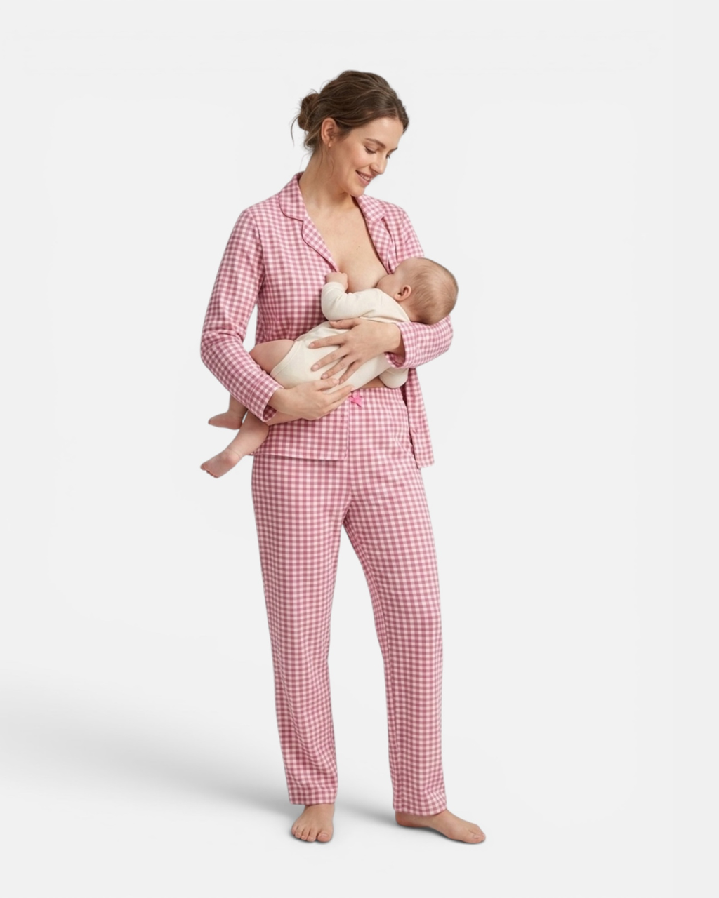 Pijama 2 piezas Maternal de Micropolar Rosado