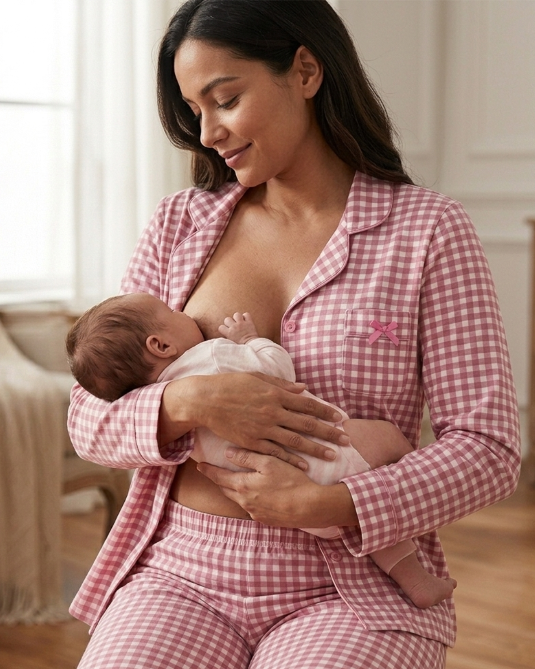 Pijama 2 piezas Maternal de Micropolar Rosado